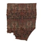 A Sogdian silk samite fragment with lions and bulls Central Asia, 7th-9th Century