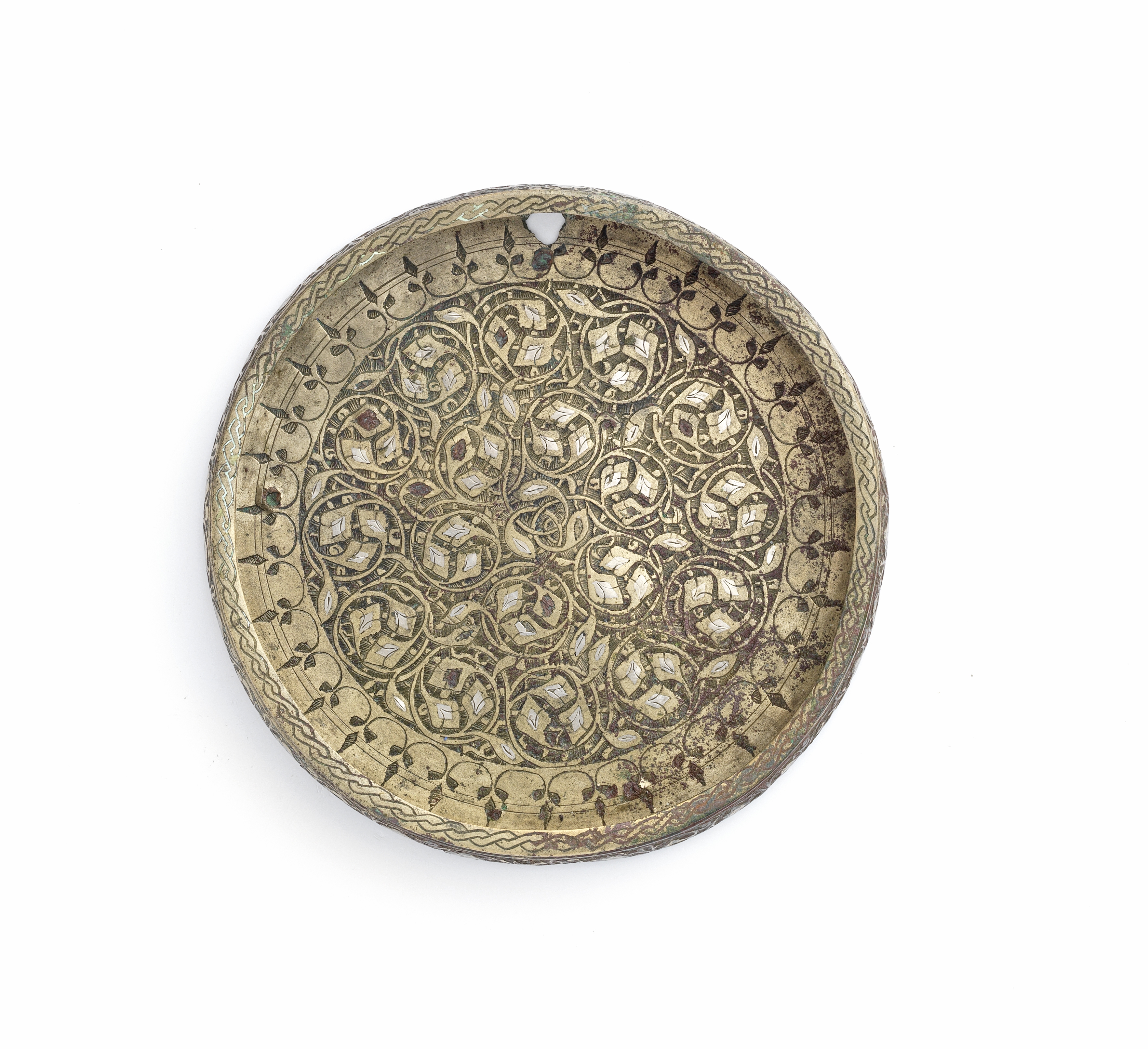 A Khorasan silver-inlaid brass dish Persia, 12th Century