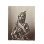 A Nihang bodyguard serving in the Nizam of Hyderabad's irregular Sikh army India, Hyderabad, by W...