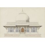 Fourteen small views of Indian monuments, including the Taj Mahal and the Moti Masjid, Agra Delhi...