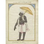 An album of twenty-two paintings of Brahmins, merchants and tradespeople, servants and female and...