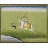 A rajah on horseback hunting a deer with a lance Jaipur, circa 1800