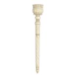 A Mughal carved ivory flywhisk handle North India, 18th Century