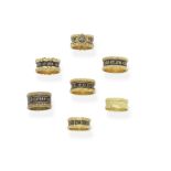 SEVEN MEMORIAL RINGS, EARLY-MID 19TH CENTURY (7)