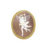 GOLD AND SHELL CAMEO BROOCH, CIRCA 1860