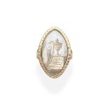 GOLD AND IVORY MEMORIAL RING, LATE 18TH CENTURY