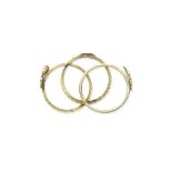 GOLD FEDE AND TRIPLE HOOP GIMMEL RING, 19TH CENTURY