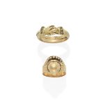 GOLD FEDE AND CLADDAGH RINGS, 19TH-20TH CENTURY (2)