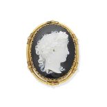 HARDSTONE CAMEO BROOCH, CIRCA 1870