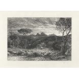 Samuel Palmer (British, 1805-1881) Opening the Fold, or Early Morning Etching, 1880, on wove pape...