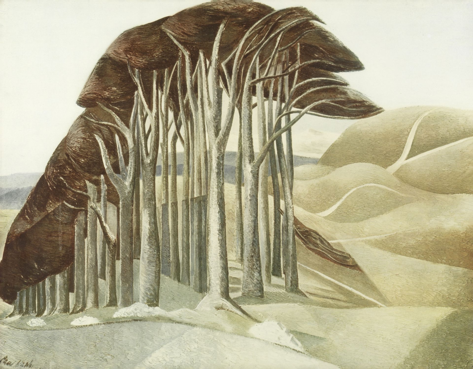 Paul Nash (British, 1889-1946) Wood on the Downs Offset lithograph printed in colours, on wove, p...