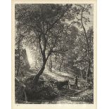 Samuel Palmer (British, 1805-1881) The Skylark Etching, 1850, on chine appliqu&#233;, the seventh...