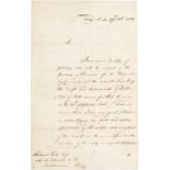 NELSON (HORATIO) Letter signed ('Nelson & Bronte') to Richard Ford, Agent Victualler of the Medi...