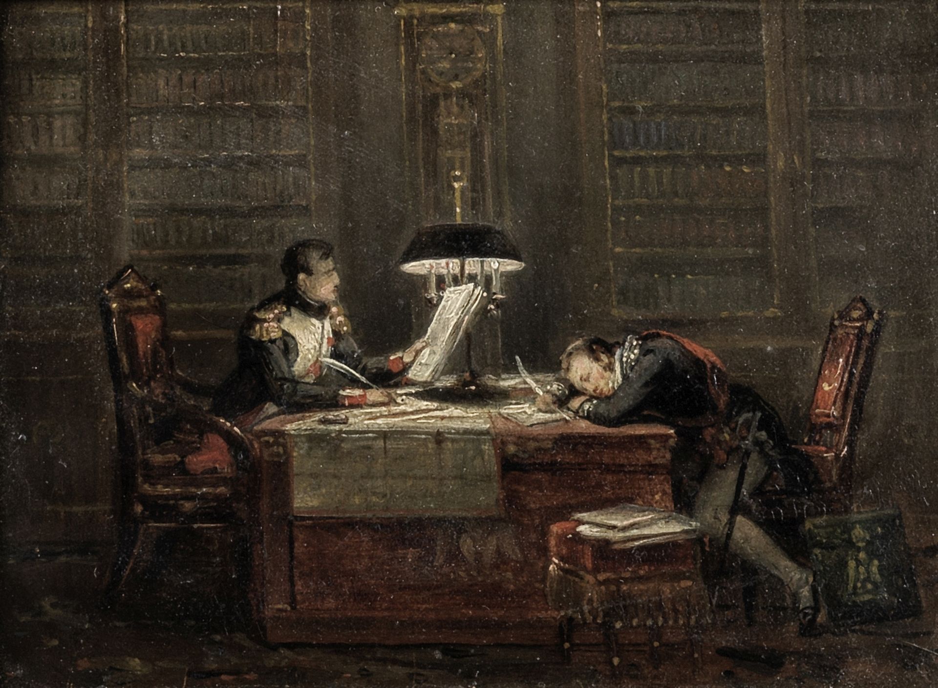 Follower of Charles Auguste (Baron de) Steuben (German, 1788-1856) Napoleon in his study