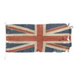 A rare and large Union Jack Naval flag and pennant circa 1810
