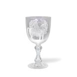 An engraved glass portrait goblet, mid-19th century