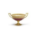 A rare S&#232;vres double-handled footed coupe, circa 1813-1814