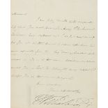 WILLIAM IV & NELSON Letter signed ('William R'), written as King, to the widow of the Hon Sir Hen...