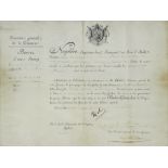 BREVET NAPOLEON BONAPARTE. Document signed ('Napoleon'), being a brevet authorizing the pension o...