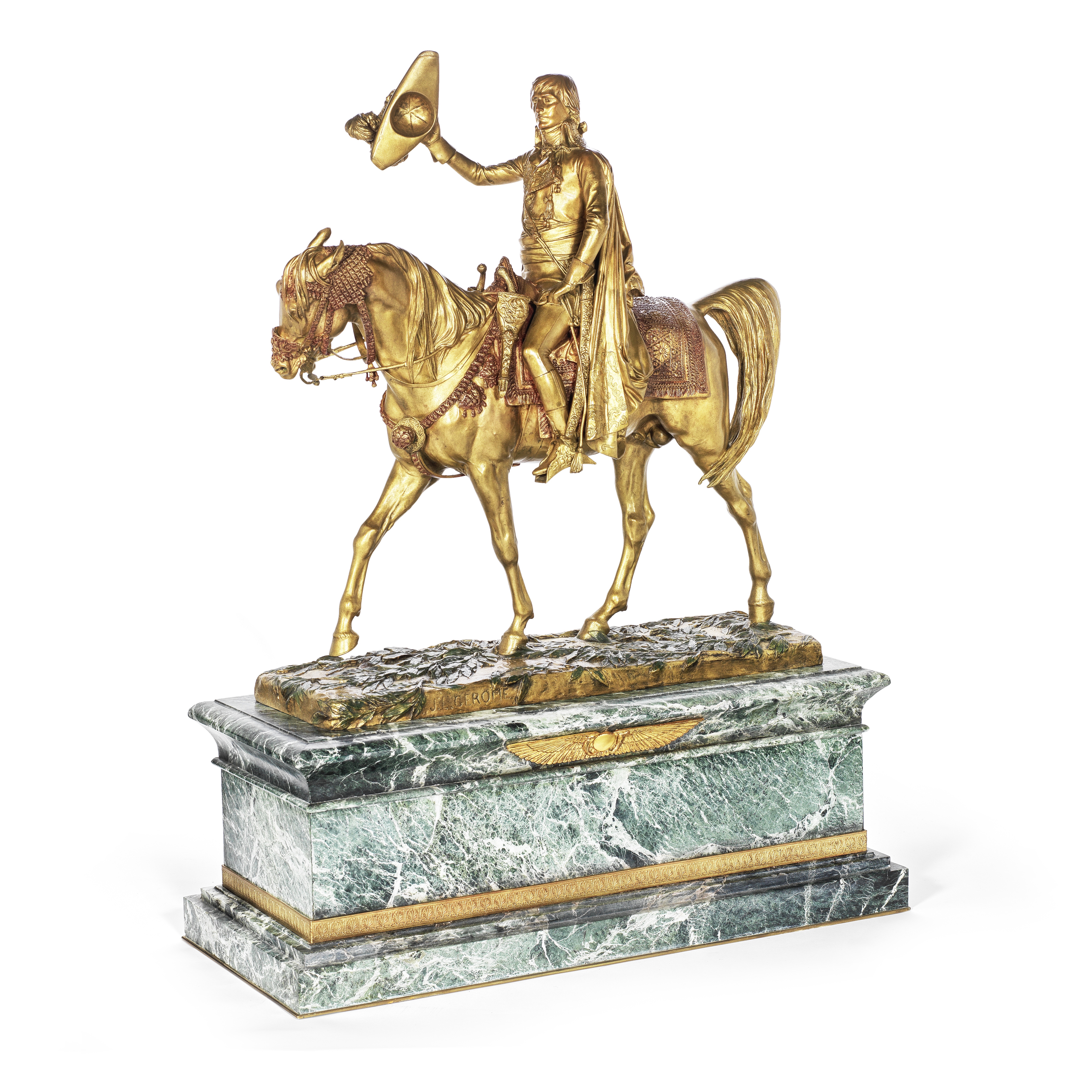 Jean-L&#233;on G&#233;r&#244;me (French, 1824-1904): A rare bronze equestrian figure of 'Napoleon...