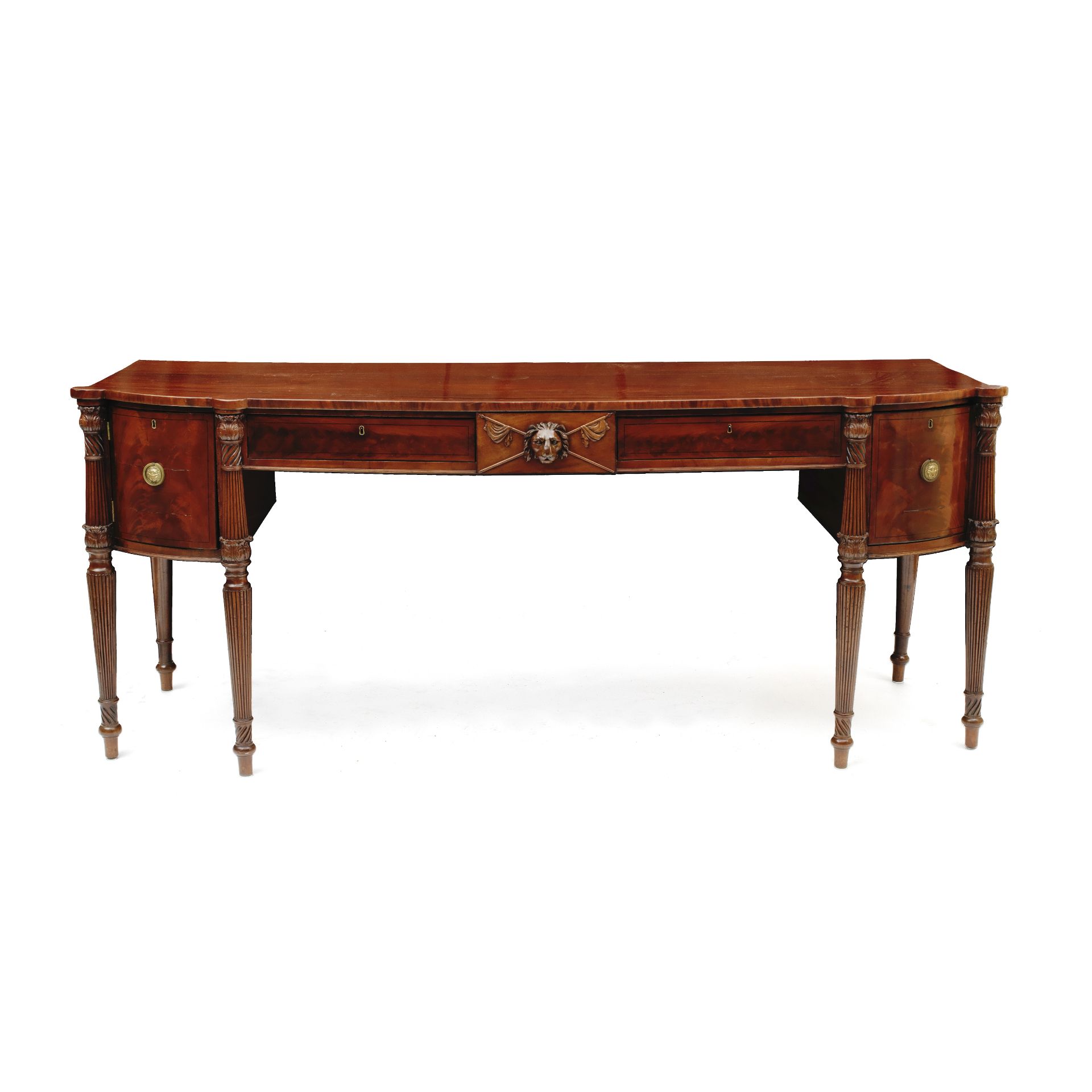 A Regency mahogany sideboard of Trafalgar interest, Early 19th century