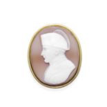 A 19TH CENTURY SHELL CAMEO OF NAPOLEON BONAPARTE