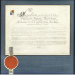 BREVET NAPOLEON BONAPARTE. Document signed ('Napoleon'), 'Notre Camp Imp&#233;rial &#224; Burgo'...