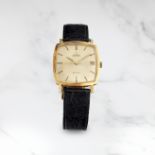 OMEGA. MONTRE BRACELET EN OR JAUNE 18K (750) DE FORME COUSSIN MOUVEMENT AUTOMATIQUE OMEGA. AN 18K...