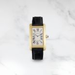 CARTIER. MONTRE BRACELET EN OR JAUNE 18K (750) DE FORME RECTANGULAIRE MOUVEMENT MECANIQUE CARTIER...