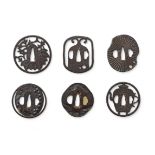 Six tsuba (sword guards) Edo period (1615-1868), 17th to 19th century (6)