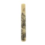 An ivory kiseruzutsu (pipe case) By Tesseki, Taisho era (1912-1926), dated 1913