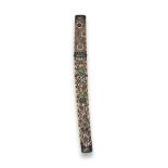 A cloisonn&#233;-enamel koshira-e (mounting) with tanto (dagger) The cloisonn&#233;-enamel mounts...