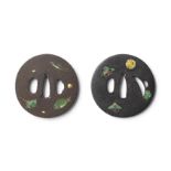 Two iron and cloisonn&#233;-enamel tsuba (sword guards) Edo period (1615-1868), 19th century (2)