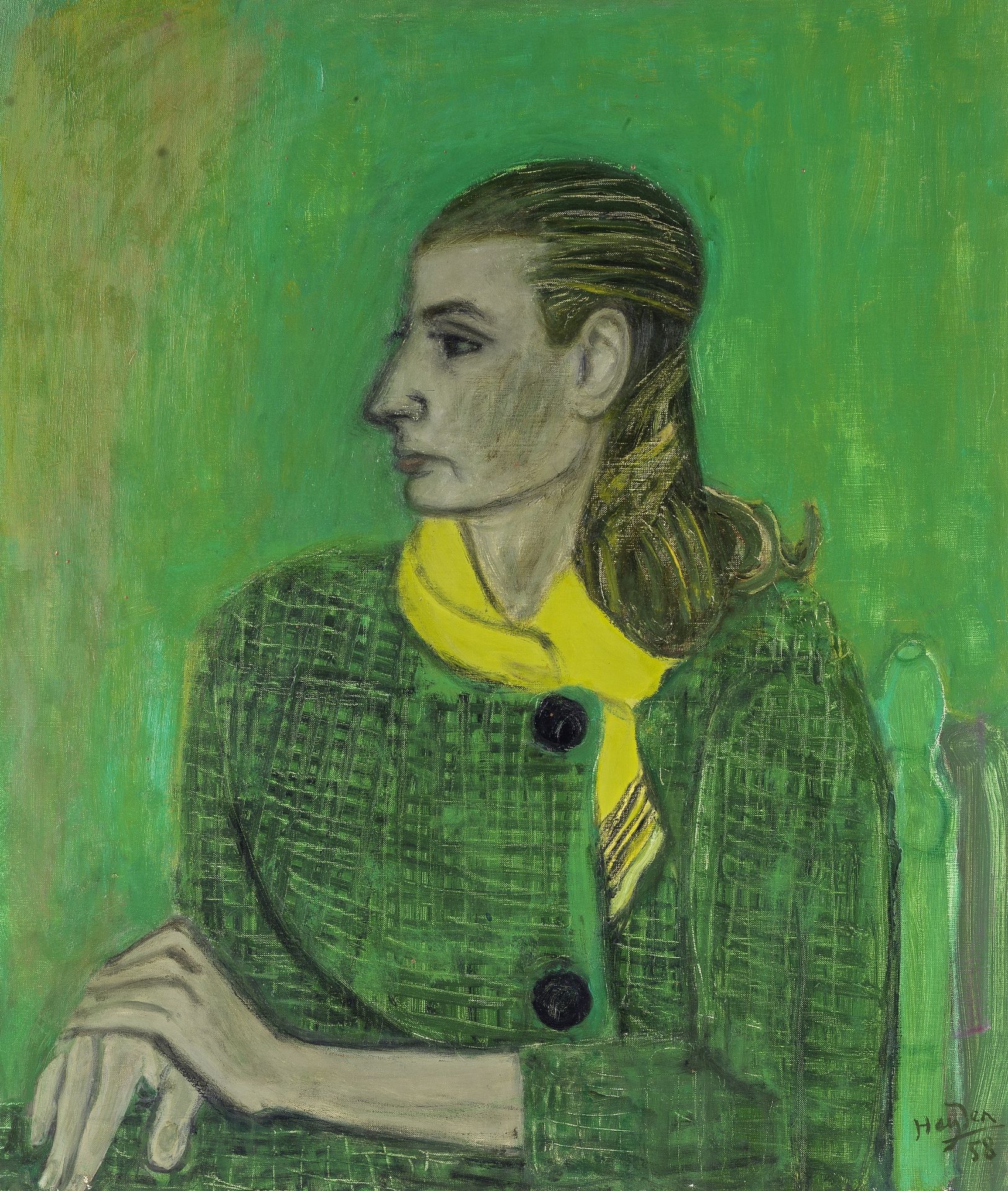 Henri Hayden (French, 1883-1970) Portrait en vert