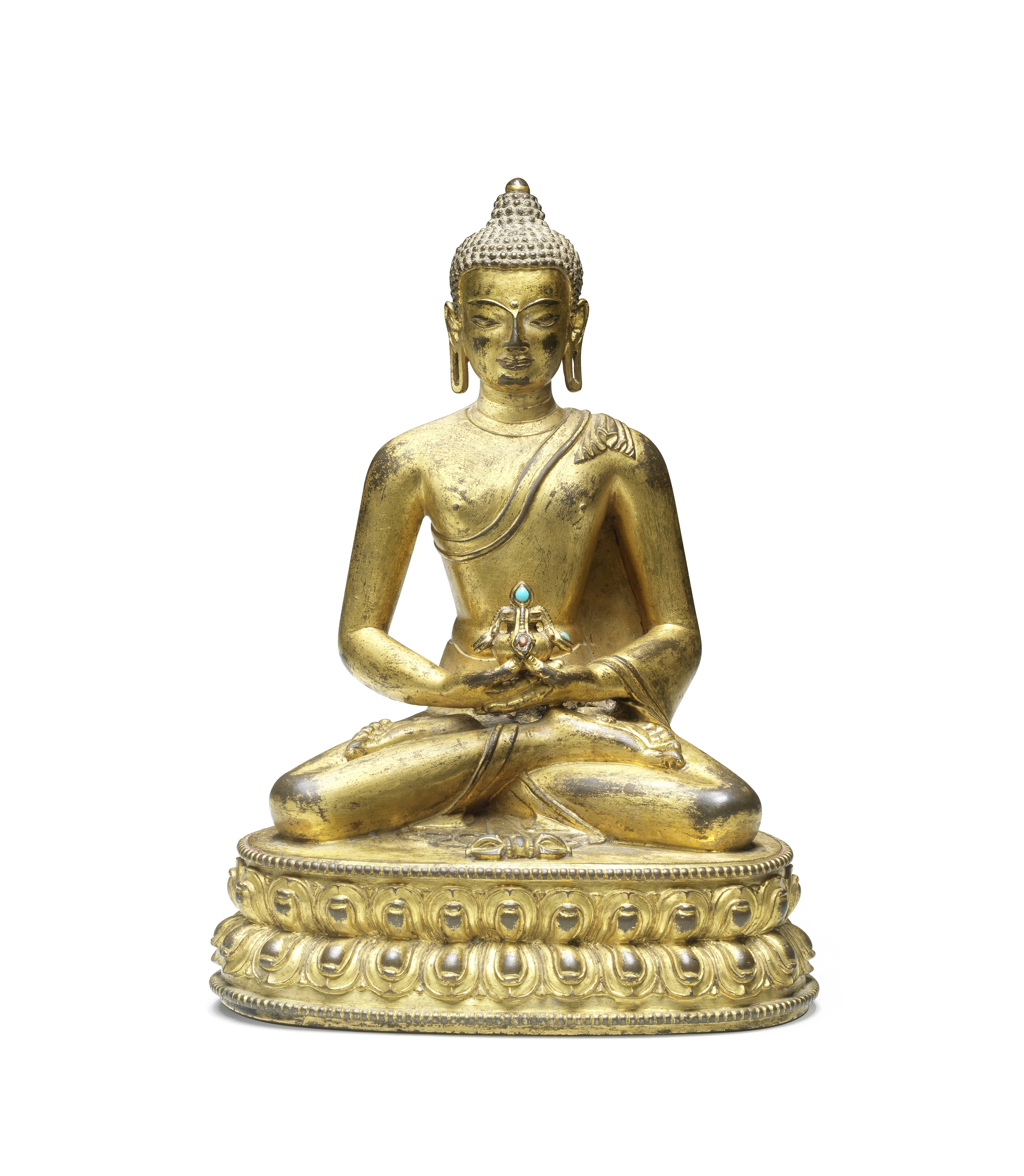 A gilt-bronze figure of Amitayus Tibet, 16th century