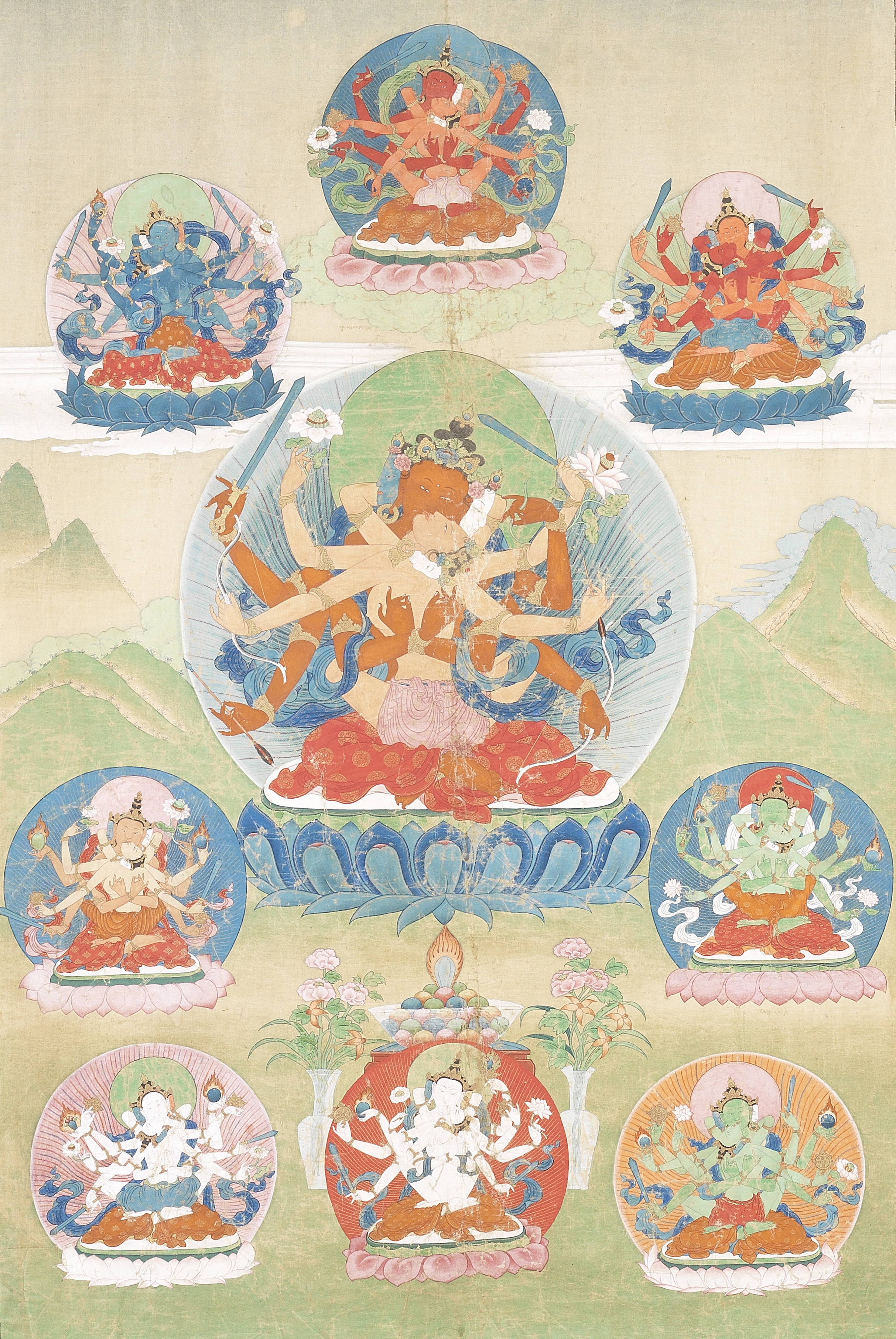 A THANGKA OF GUHYASAMAJA AND CONSORT East Tibet, 18th century