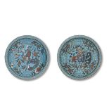 A PAIR OF CLOISONN&#201; ENAMEL DISHES 17th century (2)