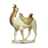 A very rare massive sancai-glazed model of a Bactrian camel Tang Dynasty