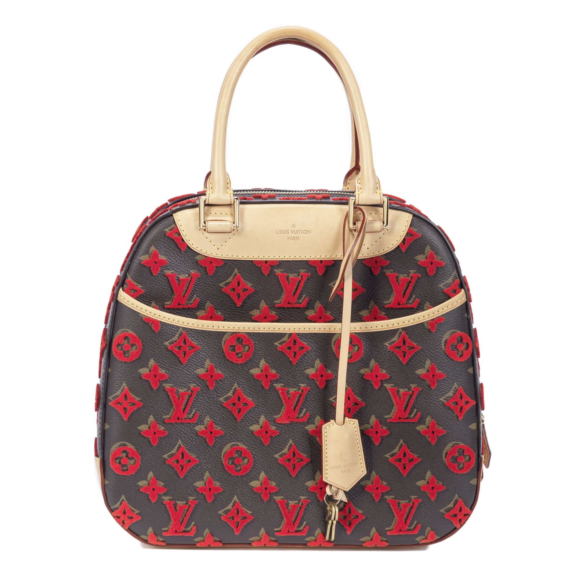 Louis Vuitton A Rouge Monogram Tuffetage Deauville Cube Bag, Pre-Fall 2013 (includes TSA padlock,...