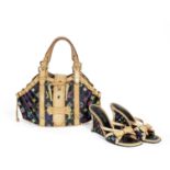 Louis Vuitton x Takashi Murakami A Multicolore Black Theda GM Bag and Bow Shoes, 2004 (includes d...