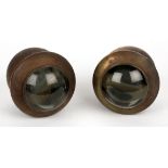 A pair of 'Willocq Bottin' No.445 acetylene sidelamps with bullseye lenses, Belgian, ((2))