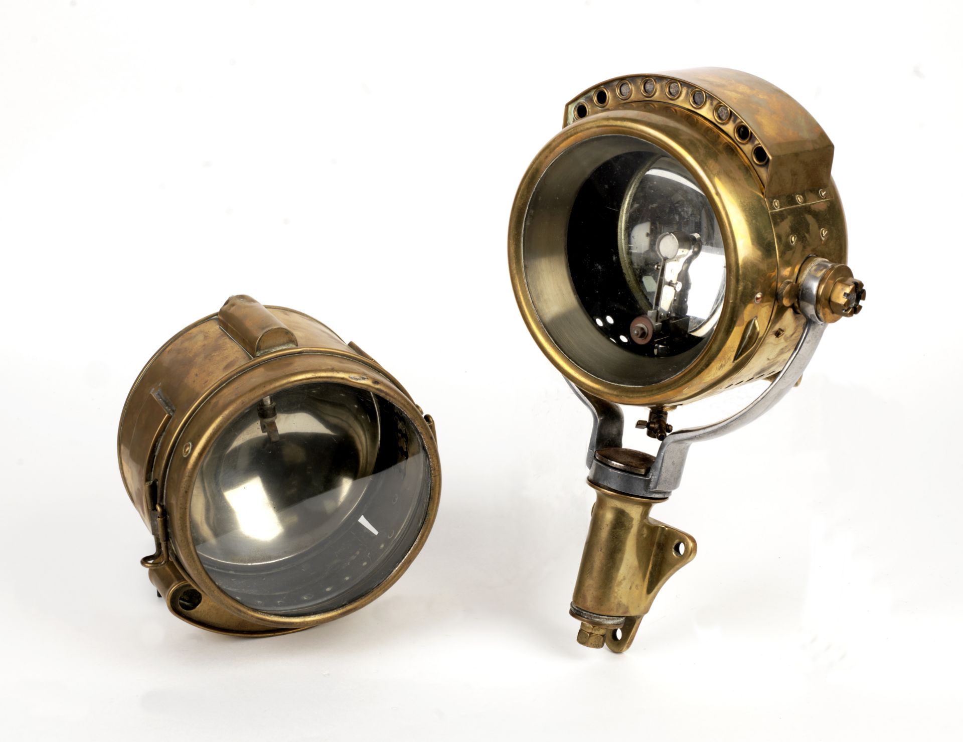 Two acteylene spotlamps by BRC and Phares Bleriot, French, circa 1908, ((2))