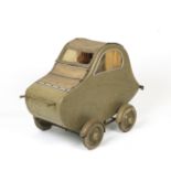 An unusual 'child's buggy' cycle trailer, believed 1930s,