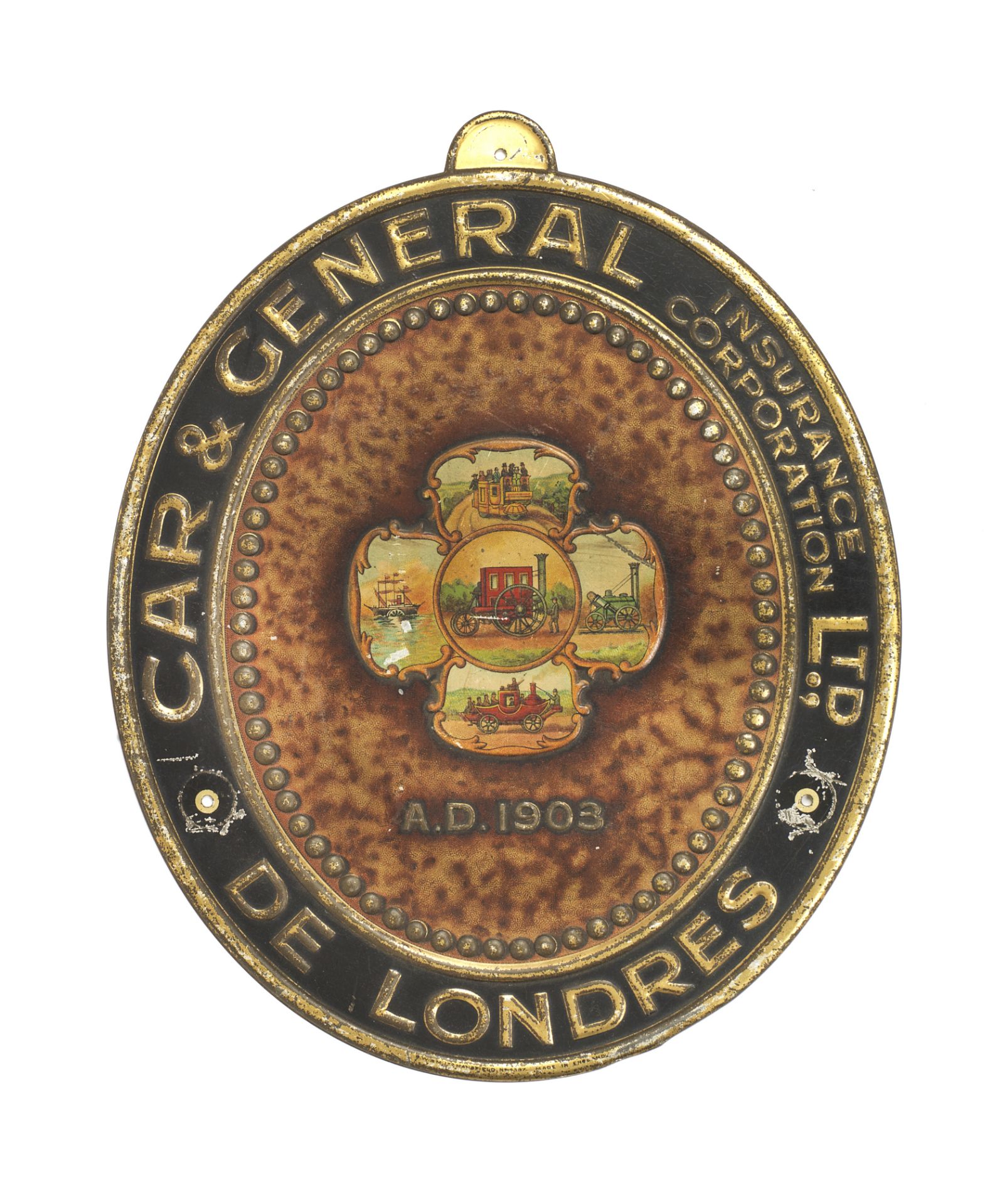 A Car & General Insurance Corporation Ltd firemark, London, 1903-1917,