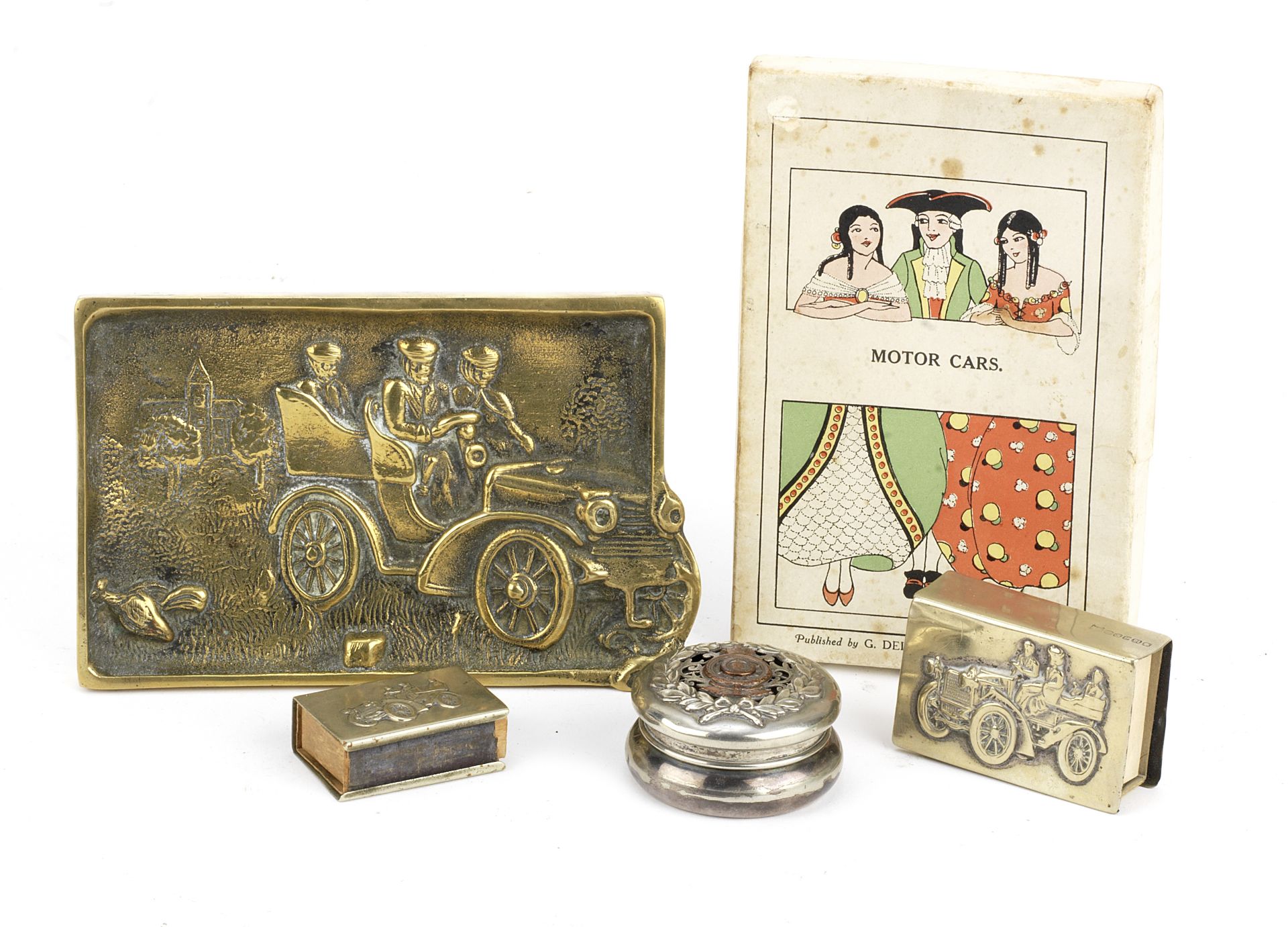 A Royal Automobile Club silver plated fretwork pillbox, ((Qty))