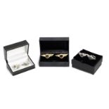 Three pairs of 'Bentley' cuff links, boxed, ((3))