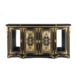 A Louis Philippe ormolu mounted tortoiseshell, brass and pewter Boulle marquetry ebony bibliotheq...