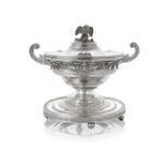 A monumental Russian silver soup tureen Georg Friedrich Pomo, St. Petersburg, 1811, marked on the...