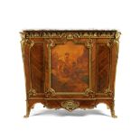 A French late 19th century ormolu mounted kingwood, palisander and Vernis Martin meuble a hauteur...