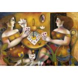 Vassilis Sperantsas (Greek, born 1938) Les jouers de cartes (signed in Greek (lower left) oil on ...